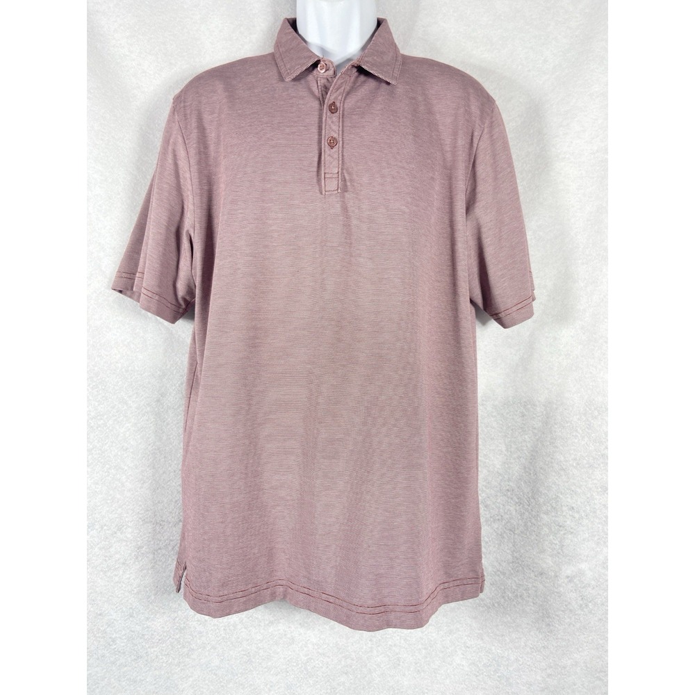 Travis Mathew Golf Polo Shirt Mens Large Pink Short Sleeve Stretch Tennis